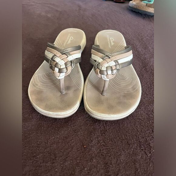 Clarks Cloudsteppers Sandal Metallic Multi Color Women Size 7 - Picture 3 of 7